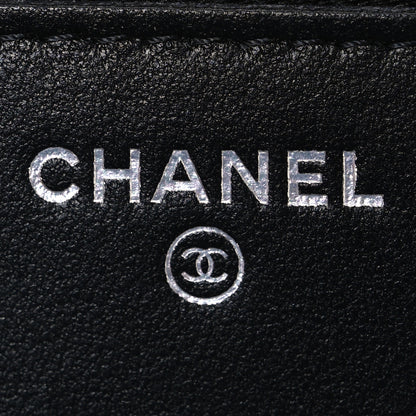 Chanel Sequin CC Wallet On Chain WOC Black 6 of 11