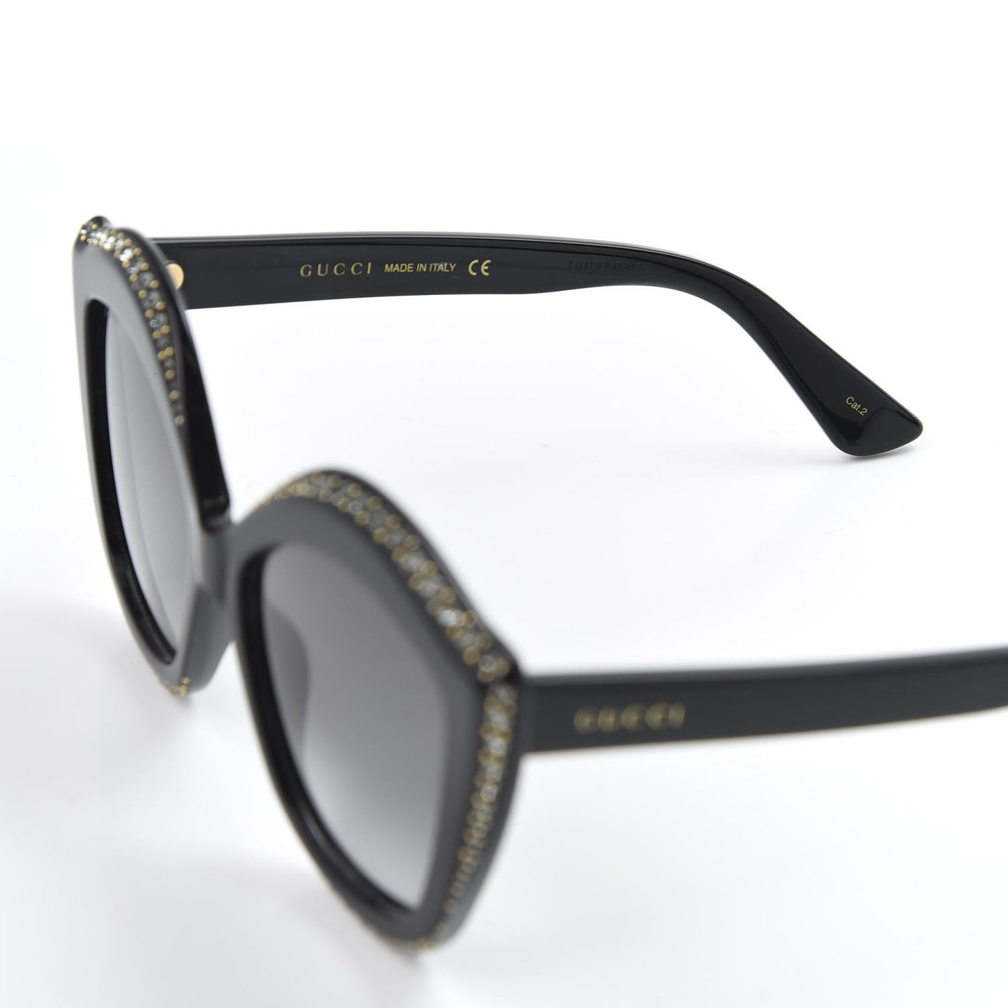 Crystal Cat Eye GG0118S Sunglasses Black