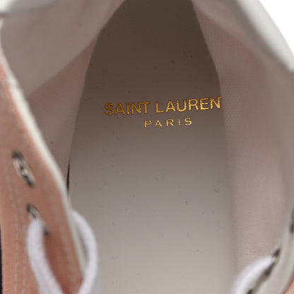 Saint Laurent Canvas Womens Malibu High Top Sneakers 38.5 Ballet Pink 7 of 9