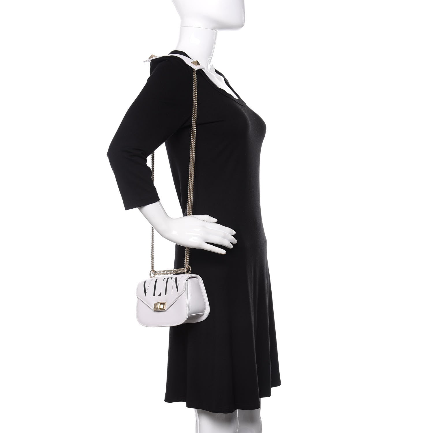 Valentino Garavani Calfskin VLTN Small Shoulder Bag White 3 of 9