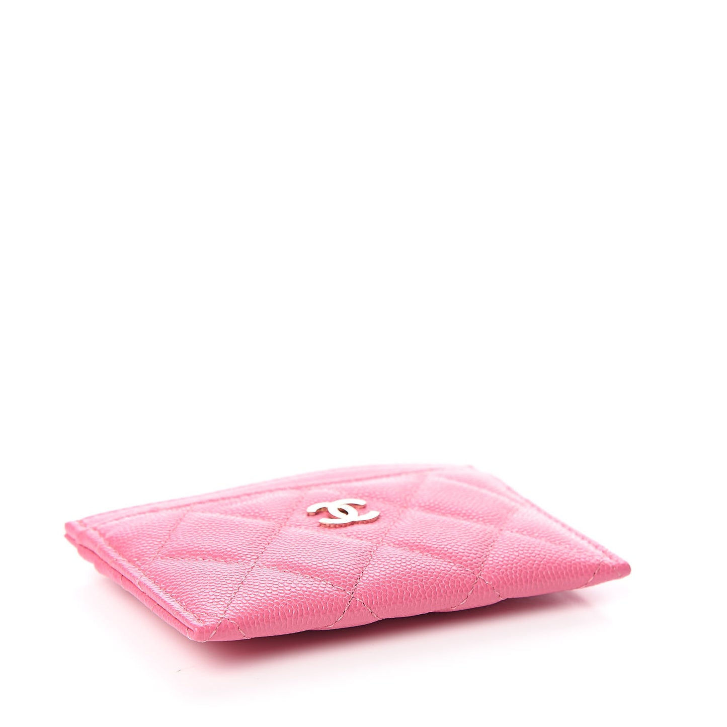 Caviar Quilted Card Holder Pink