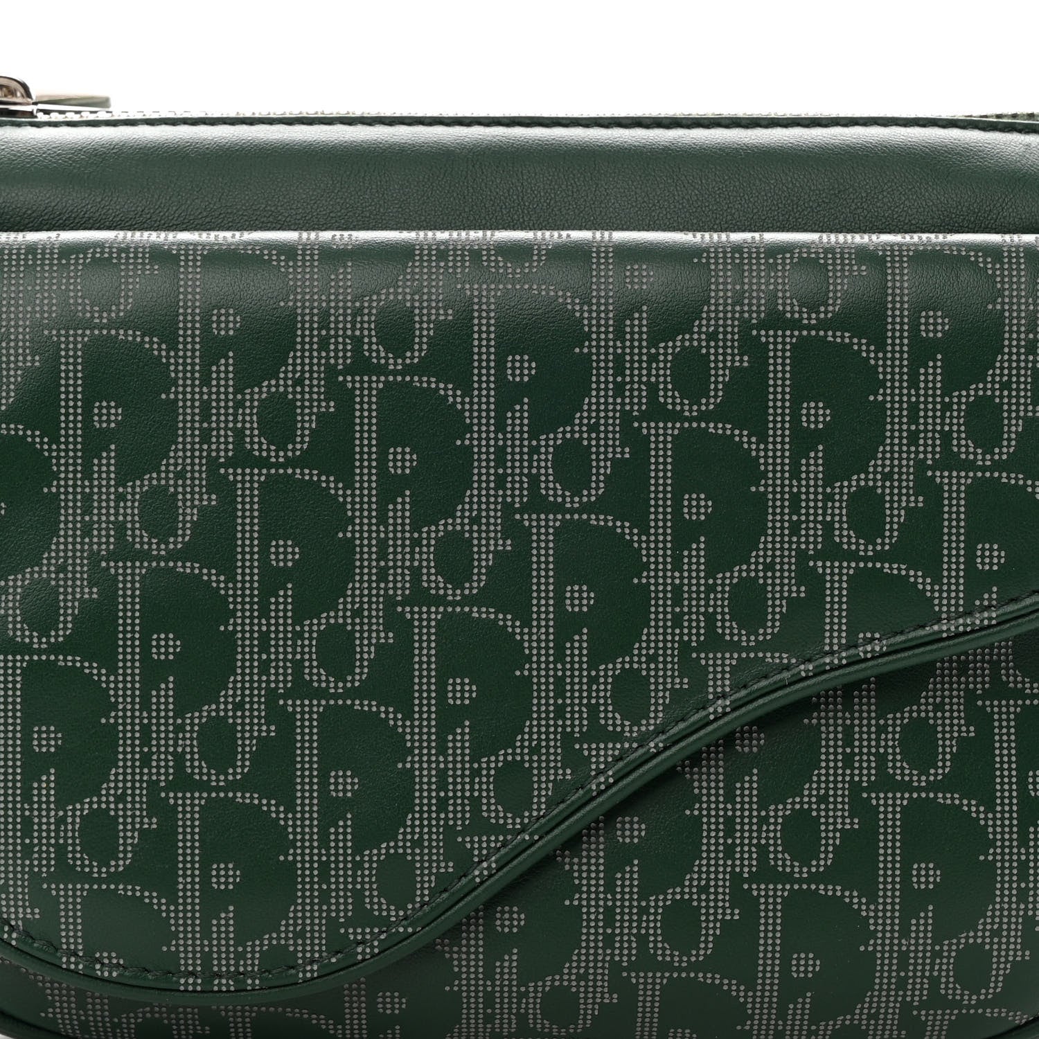 Christian Dior Galaxy Calfskin Oblique World Tour Saddle Belt Bag Green 8 of 11
