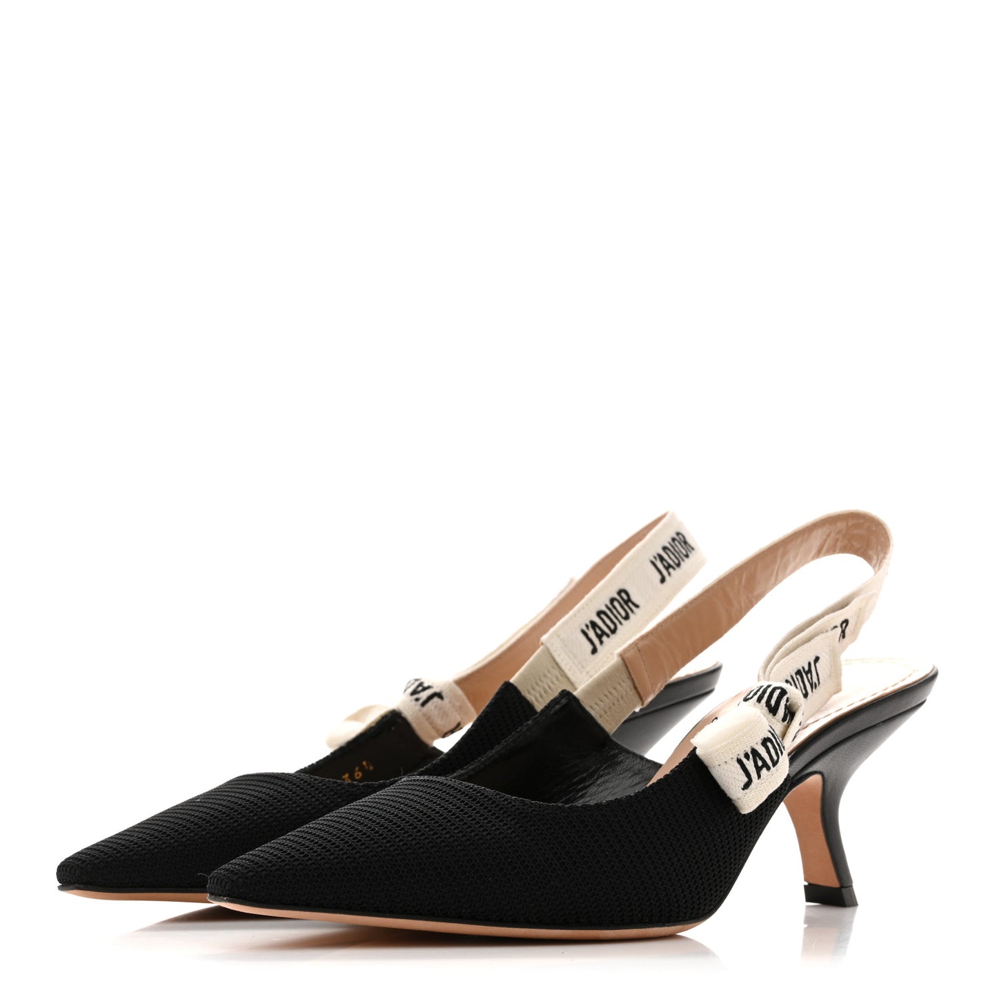 Technical Canvas Ribbon J Adior Slingback 65mm Pumps 36.5 Black
