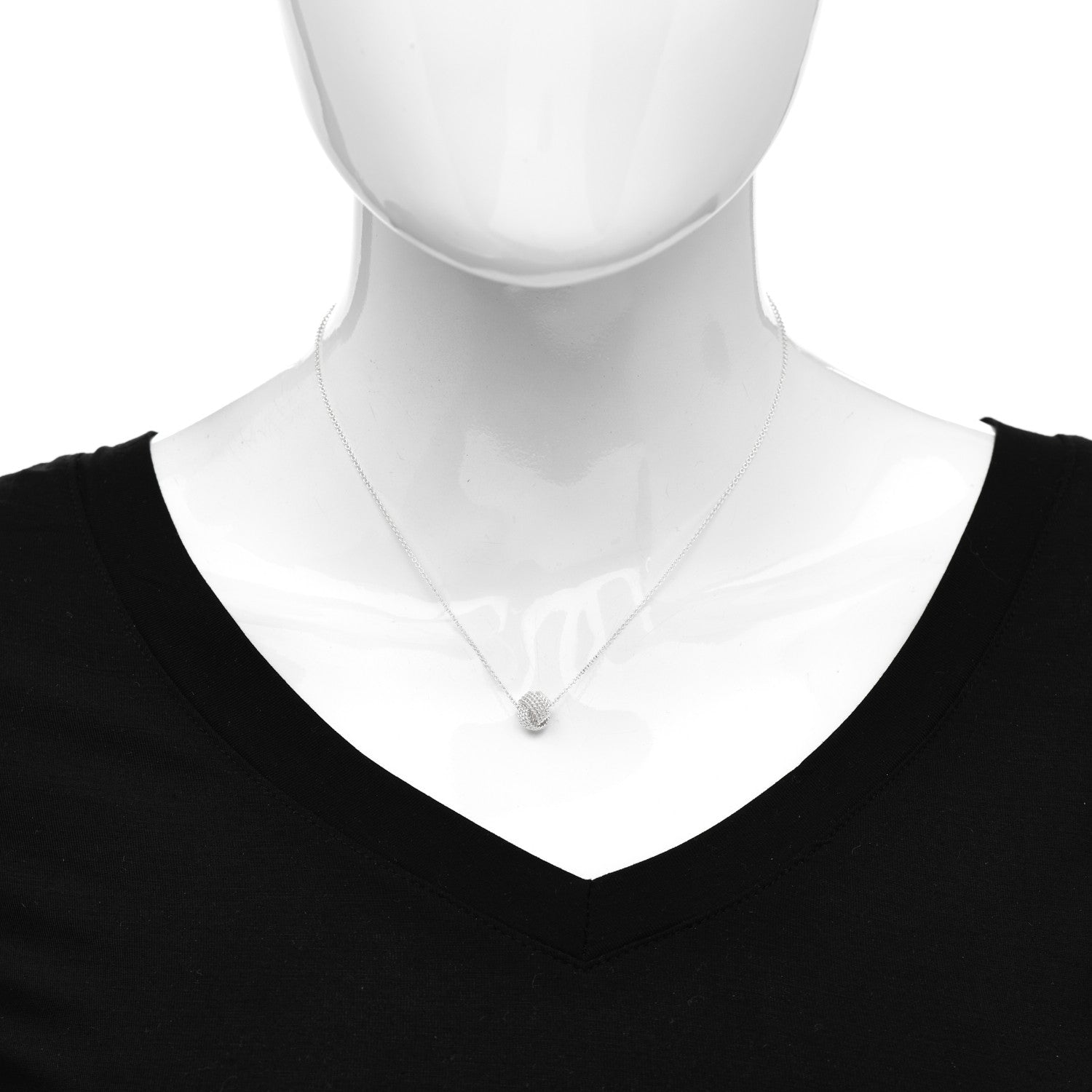 Tiffany Sterling Silver Twist Knot Pendant Necklace 2 of 4