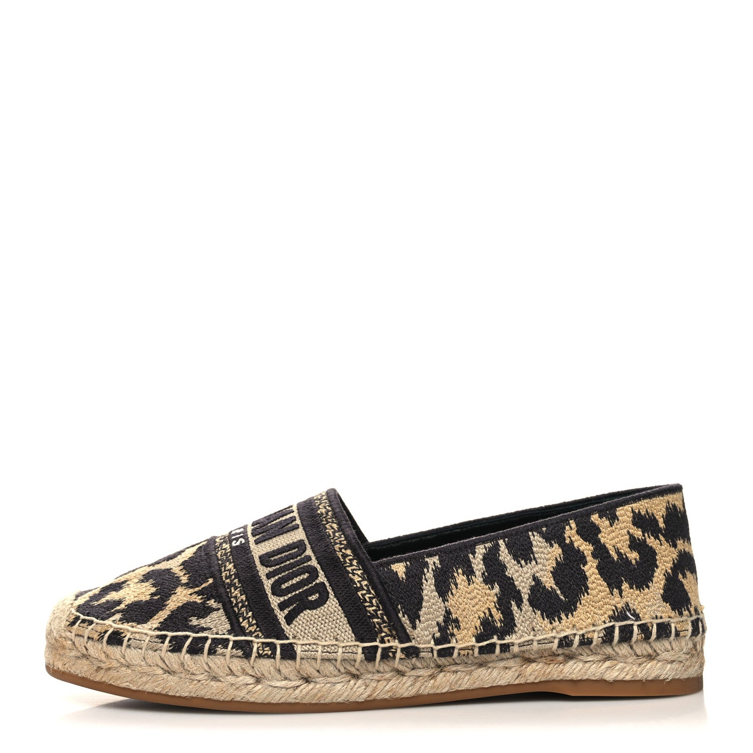 Christian Dior Lurex Embroidered Mizza Granville Espadrille 36.5 Beige Black 1 of 8