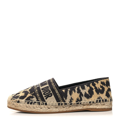 Christian Dior Lurex Embroidered Mizza Granville Espadrille 36.5 Beige Black 1 of 8