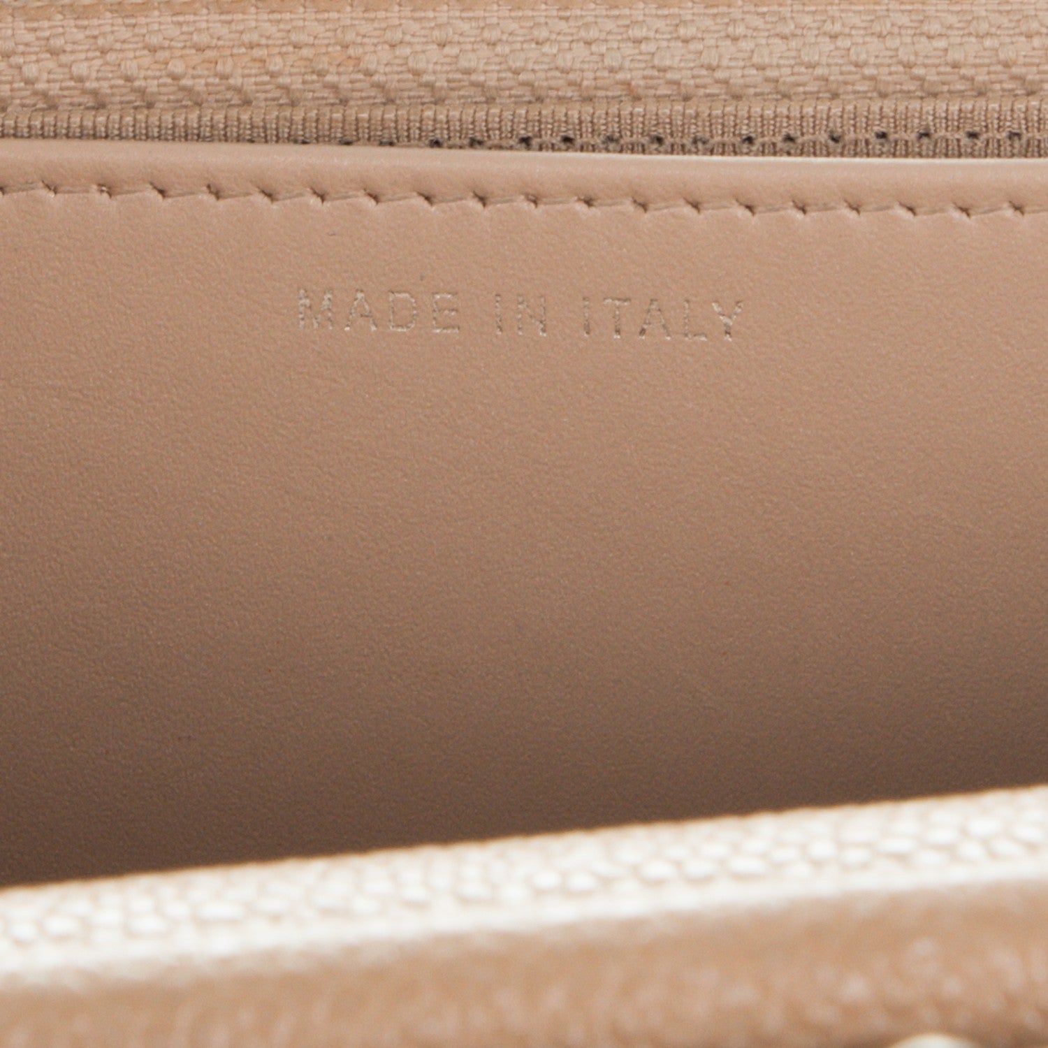 Chanel Metallic Caviar Quilted Wallet on Chain WOC Beige 8 of 10