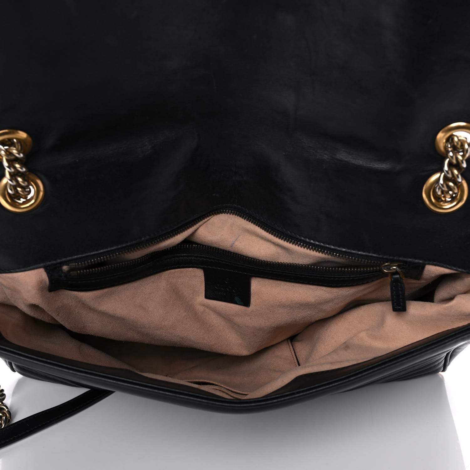 Gucci Calfskin Matelasse Large GG Marmont Shoulder Bag Black 5 of 15