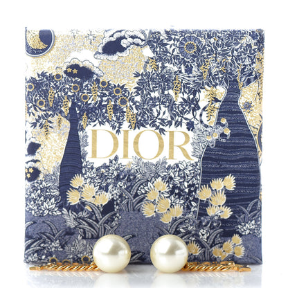 Christian Dior Pearl Tribales Dangle Chain Star Earrings Gold 7 of 7