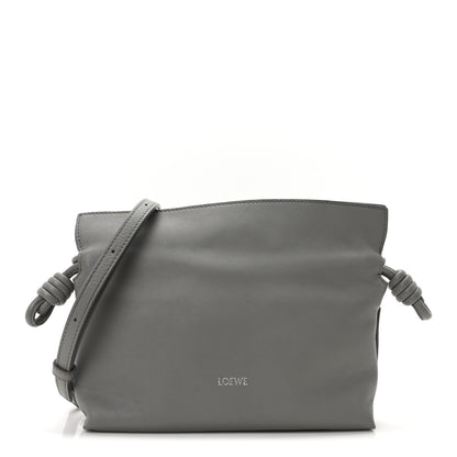 Loewe Calfskin Mini Flamenco Knot Clutch Pearl Grey 1 of 17