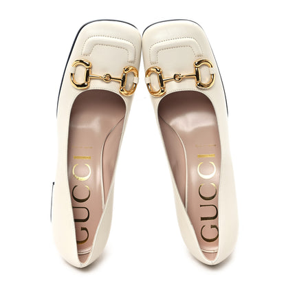 Gucci Malaga Kid Horsebit 75mm Pumps 39 Mystic White 2 of 10