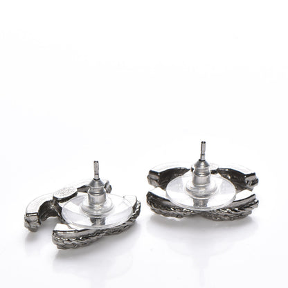 Chanel CC Chain Earrings Dark Silver 3 of 4