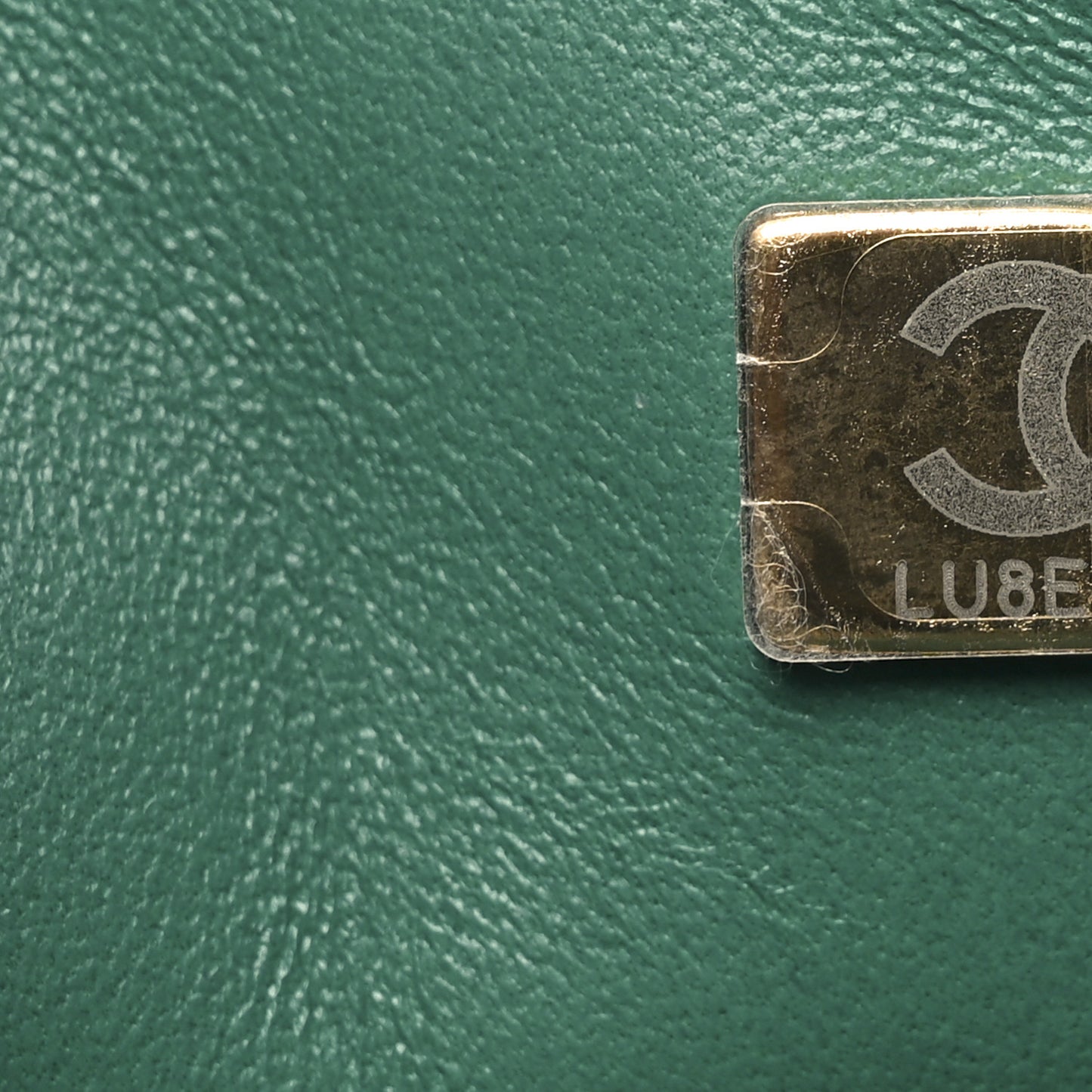 Iridescent Lambskin Quilted Mini Rectangular Flap Green