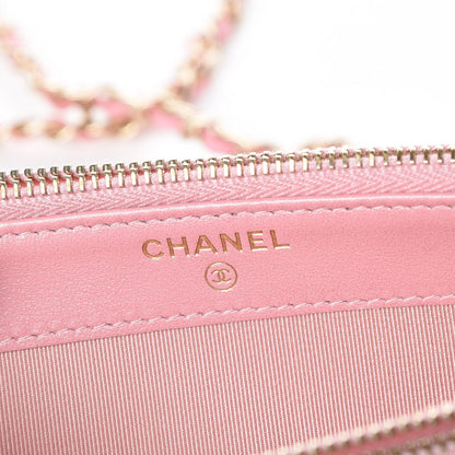 Chanel Iridescent Caviar Quilted Small Clutch With Chain Pink 10 of 13