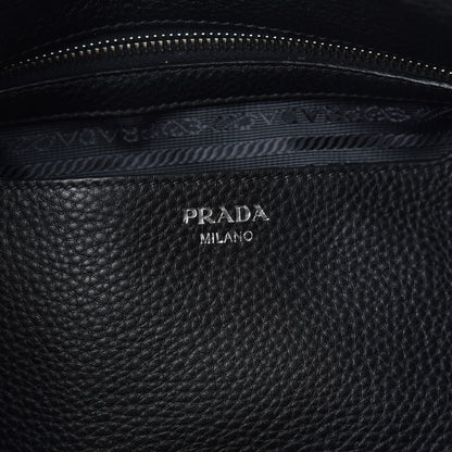 Prada Vitello Daino Satchel Black 6 of 9