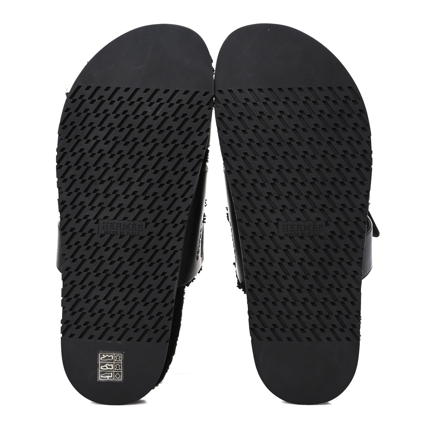 Calfskin Woolskin Mens Chypre Sandals 43 Black