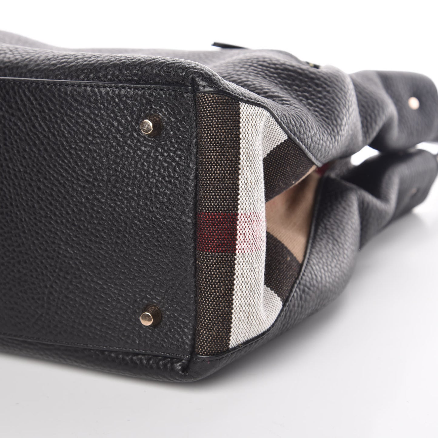 Grainy Calfskin House Check Medium Maidstone Black