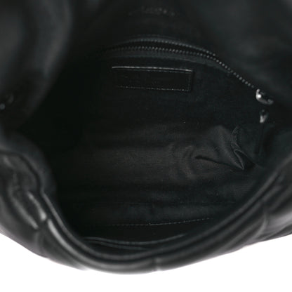 Saint Laurent Lambskin Quilted Toy Loulou Puffer Monogram Monochrome Chain Satchel Black 5 of 8