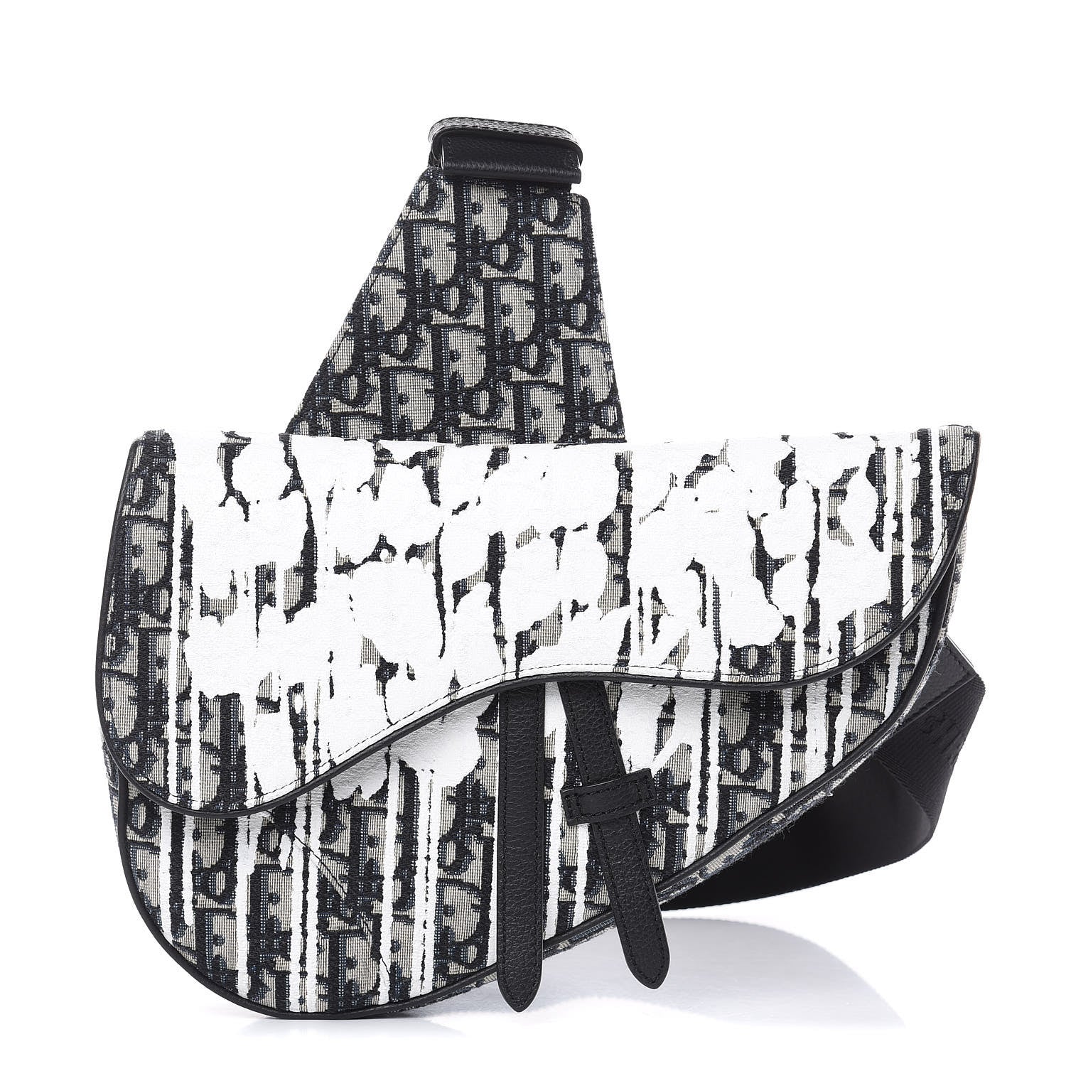 Christian Dior X RAYMON PETTIBON Oblique Mens Saddle Bag Blue White 1 of 10