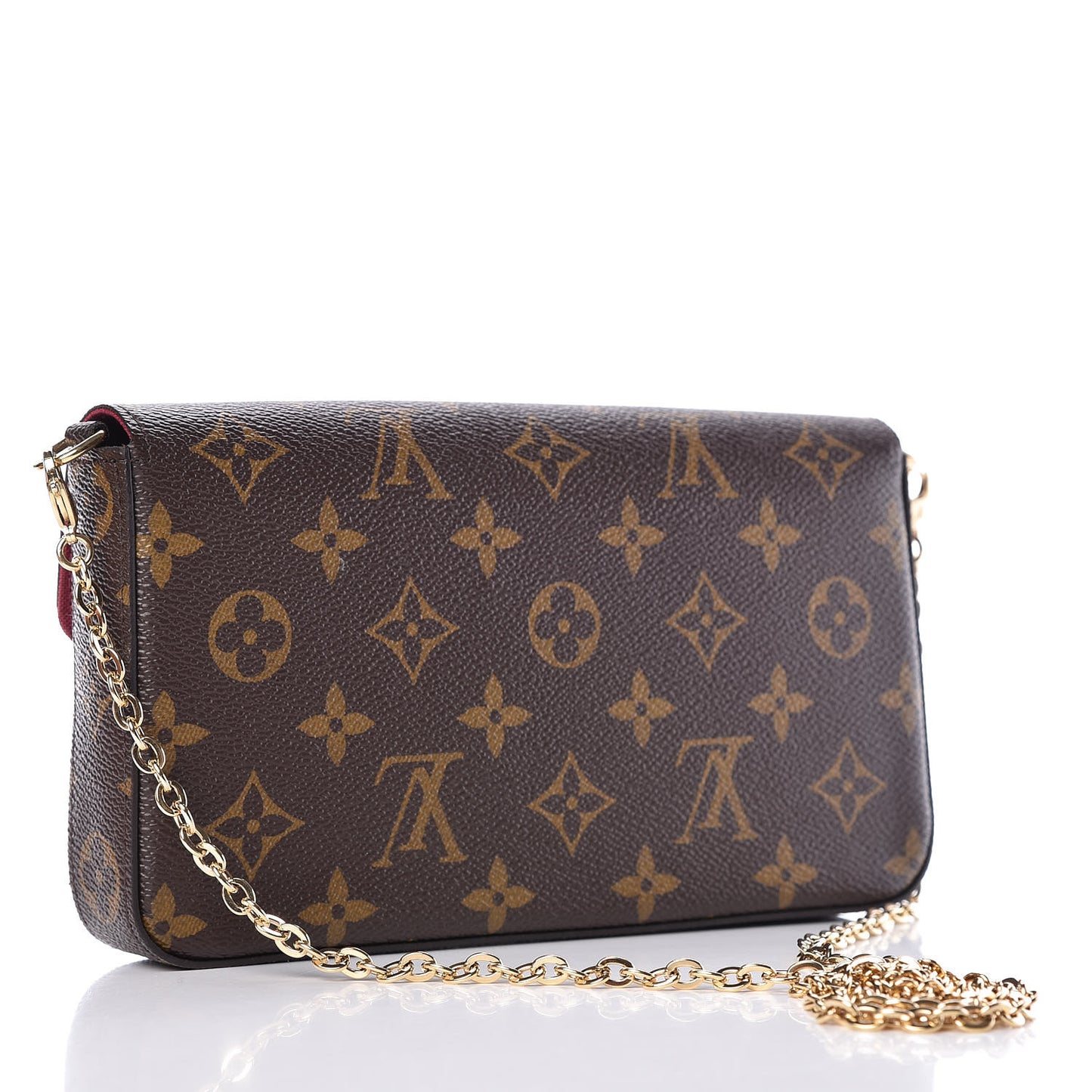 Monogram Pochette Felicie Chain Wallet Fuchsia