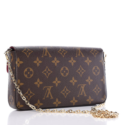 Louis Vuitton Monogram Pochette Felicie Chain Wallet Fuchsia 4 of 15