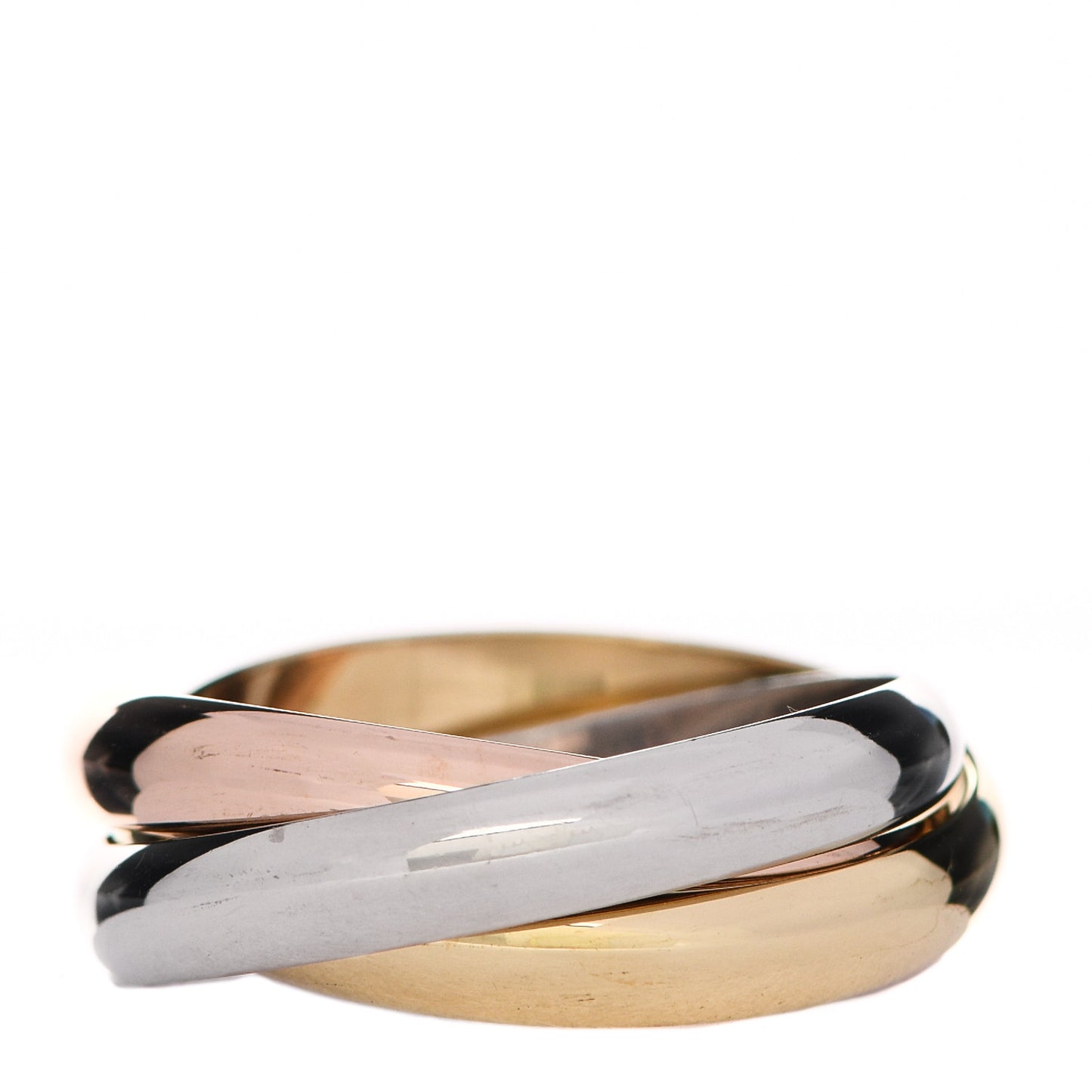 18K Pink Yellow White Gold Classic Trinity Ring 58 8.25