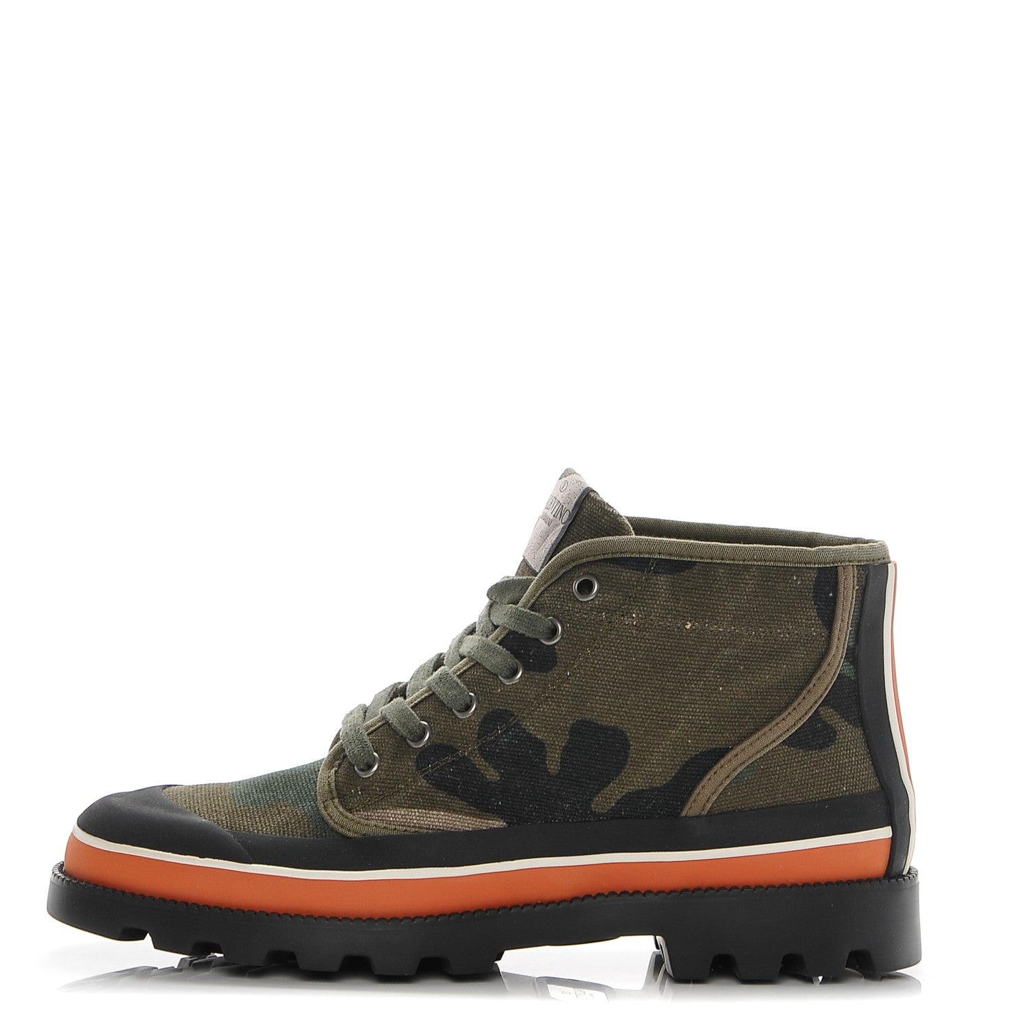 Valentino Garavani Canvas Camouflage Sneaker Boots 37 Army Green 1 of 7