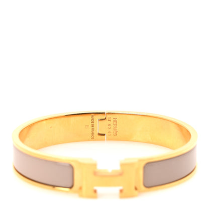 Hermes Enamel Narrow Clic Clac H Bracelet GM Marron Glace 4 of 5