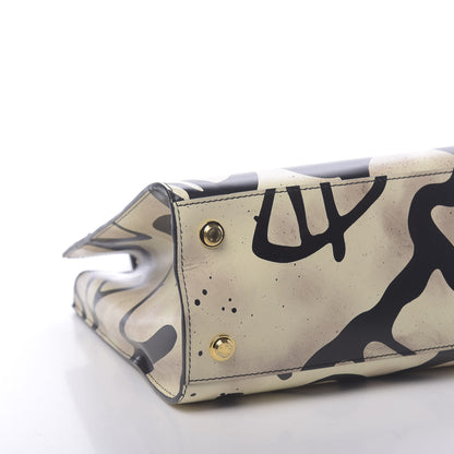 Louis Vuitton Calfskin Tribal City Steamer MM White Black 9 of 10