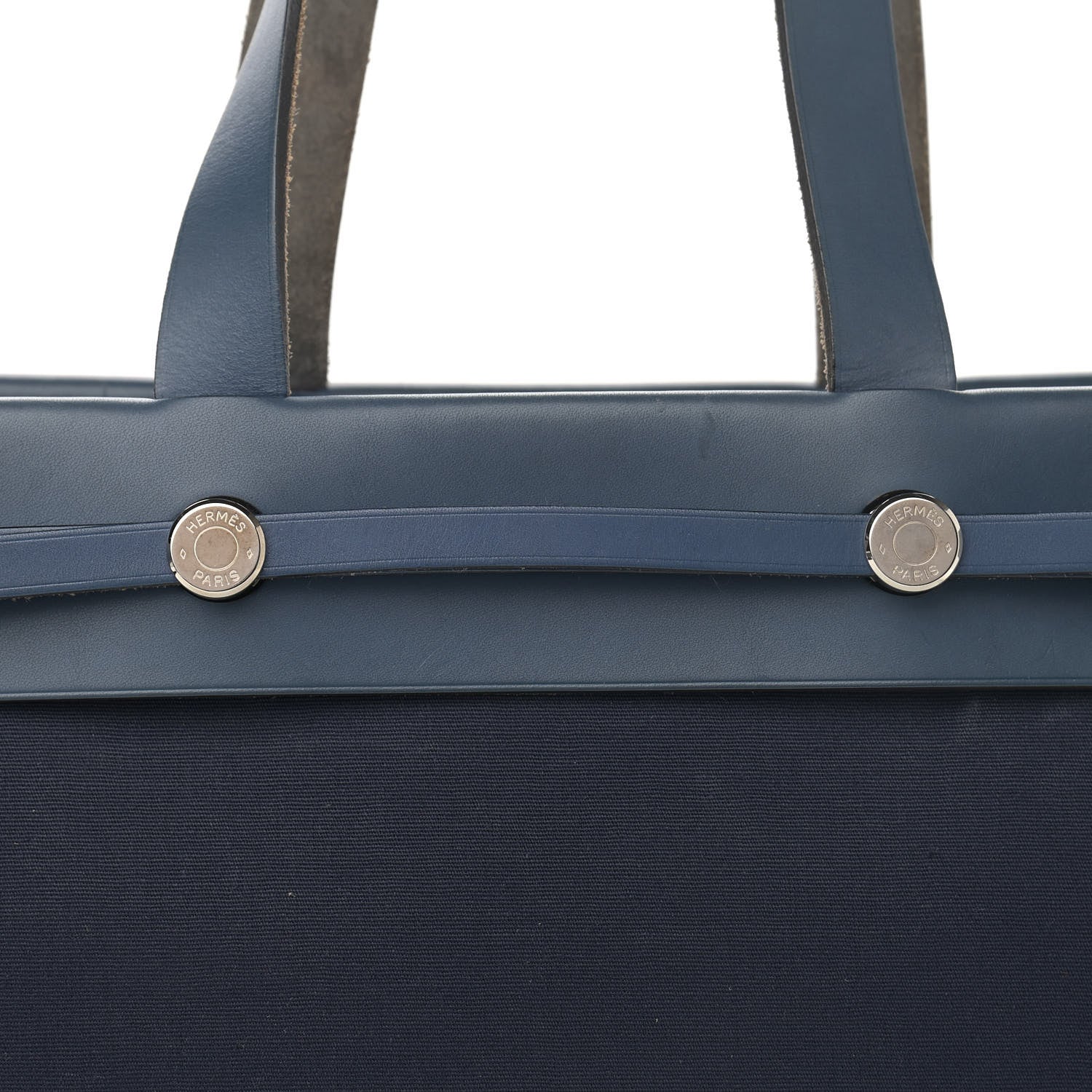 Hermes Toile Vache Hunter Herbag Cabas MM Bleu Marine 8 of 10