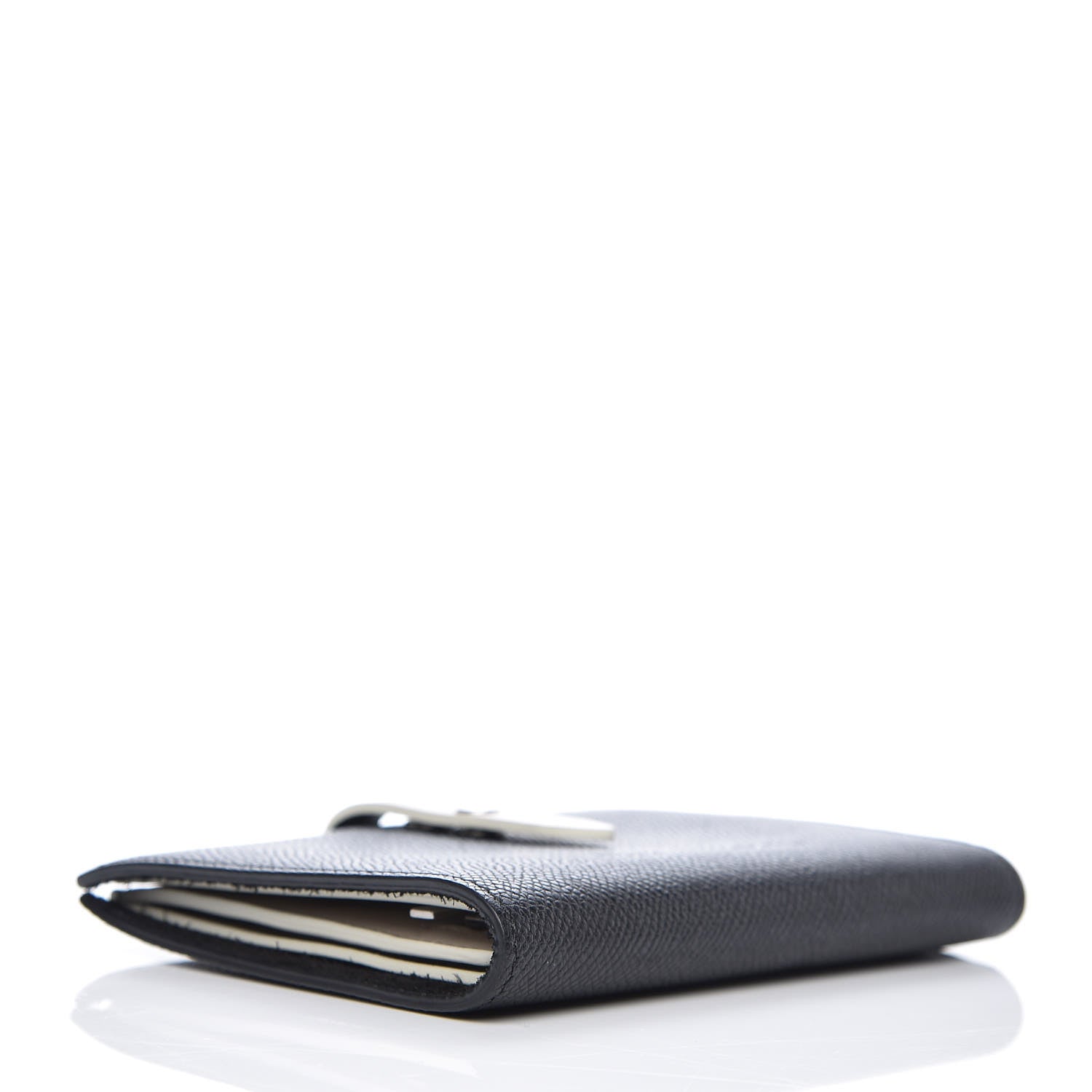 Celine Grained Calfskin Medium Multifunction Strap Wallet Black Chalk 4 of 9