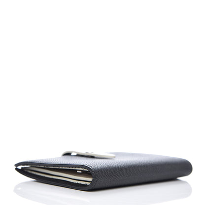 Celine Grained Calfskin Medium Multifunction Strap Wallet Black Chalk 4 of 9