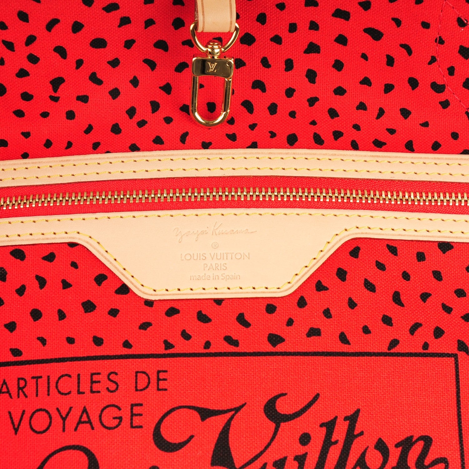 Louis Vuitton Monogram Kusama Waves Neverfull MM Red 6 of 7