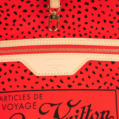 Louis Vuitton Monogram Kusama Waves Neverfull MM Red 6 of 7