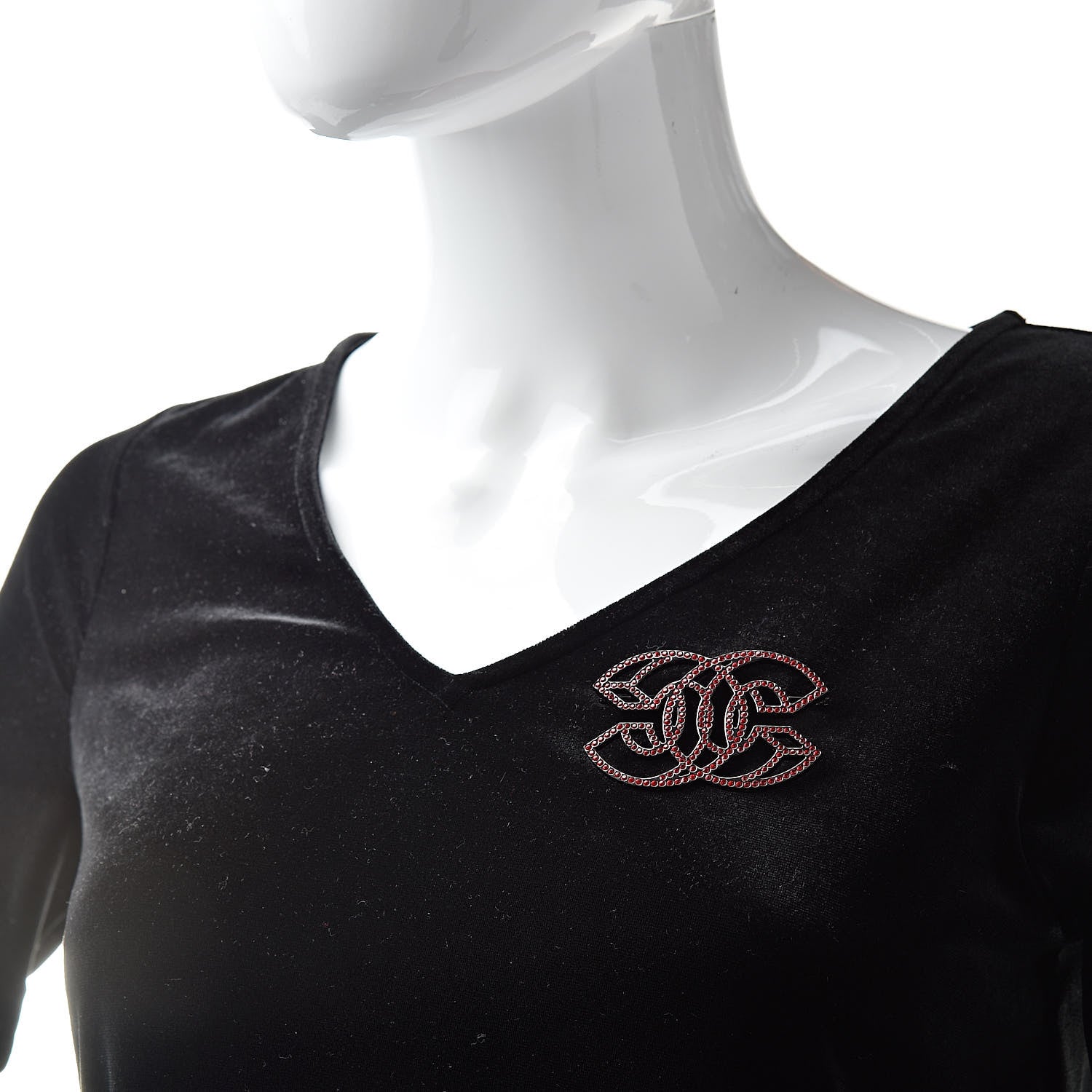 Chanel Crystal 3D CC Brooch Red 2 of 4