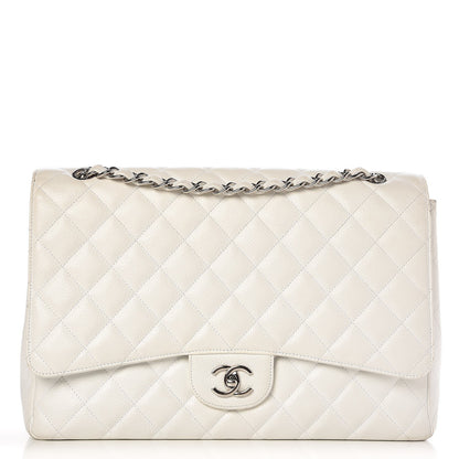 Chanel Caviar Quilted Maxi Single Flap White 1 of 16