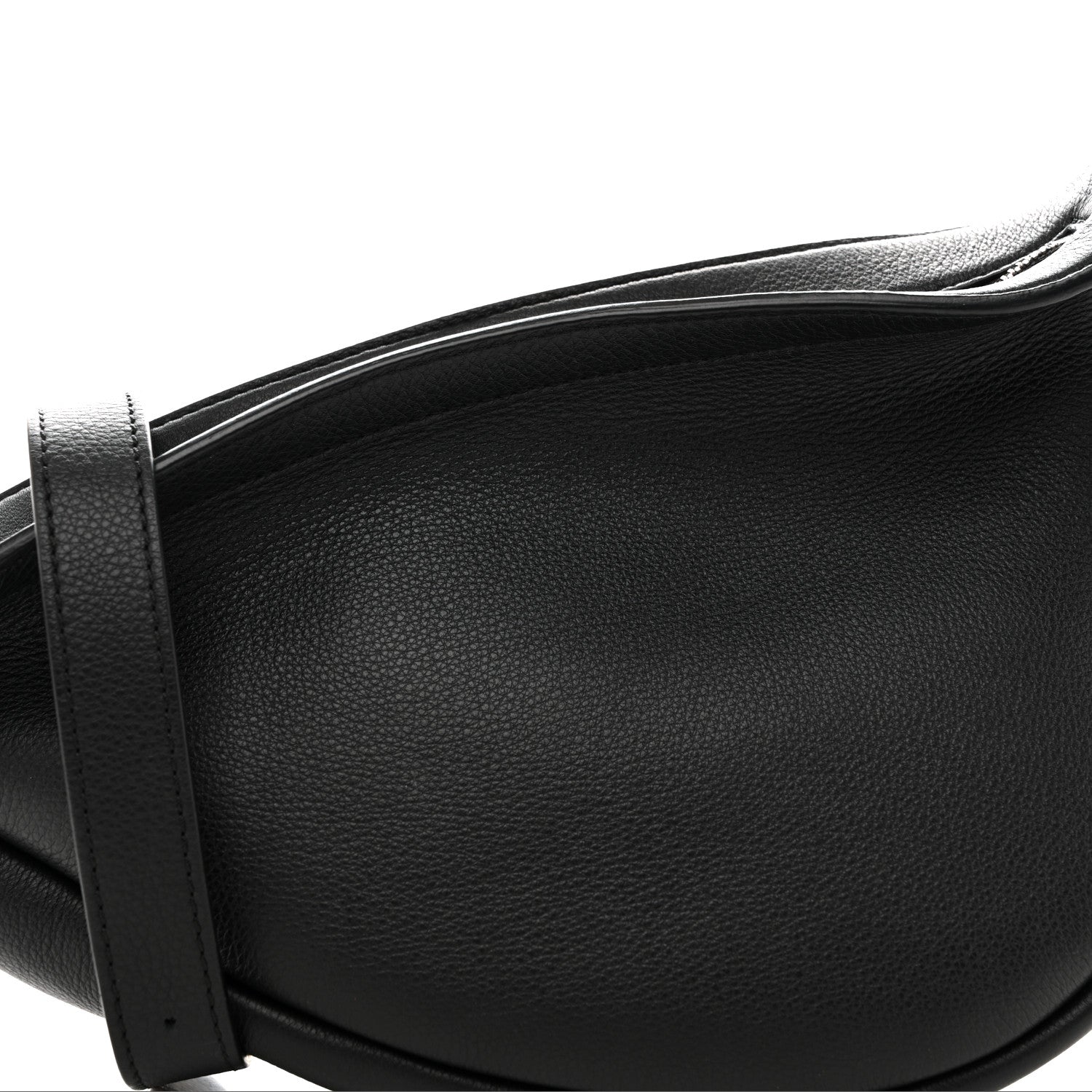 The Row Grained Calfskin Small Slouchy Banana Bag Black 8 of 10
