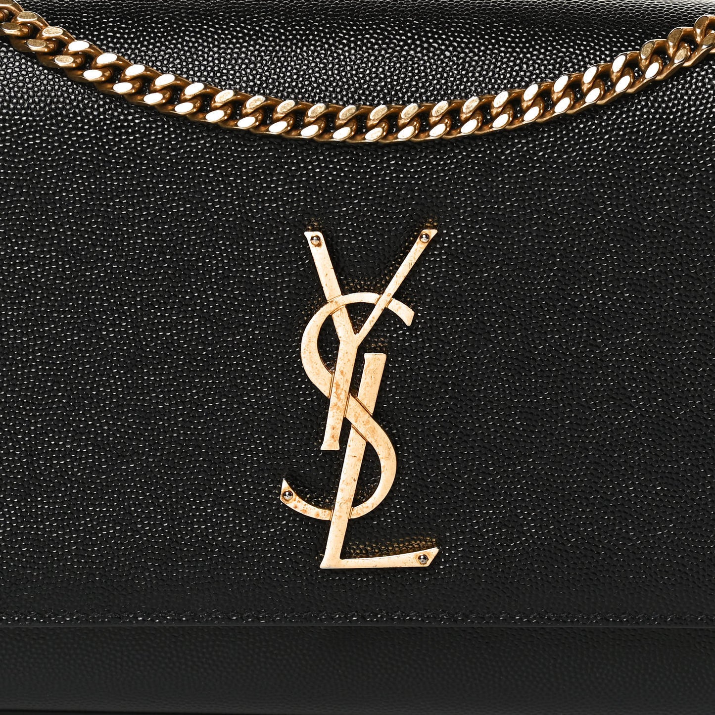 Grain De Poudre Medium Classic Monogram Kate Satchel Black