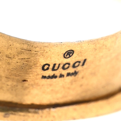 Gucci Metal Feline Head Ring 19 Aged Gold 5 of 5