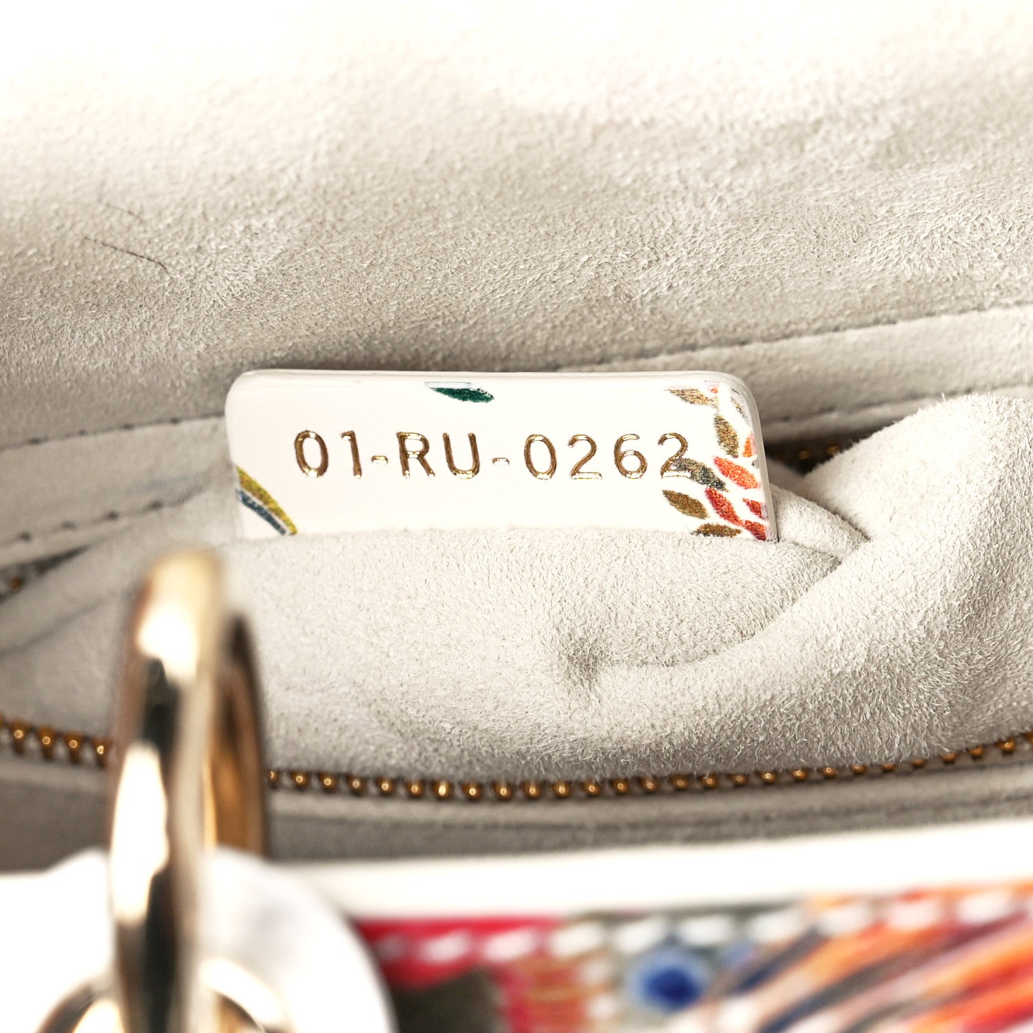 Christian Dior Calfskin Jardin D'Hiver Printed Medium Lady Dior White Multicolor 7 of 11