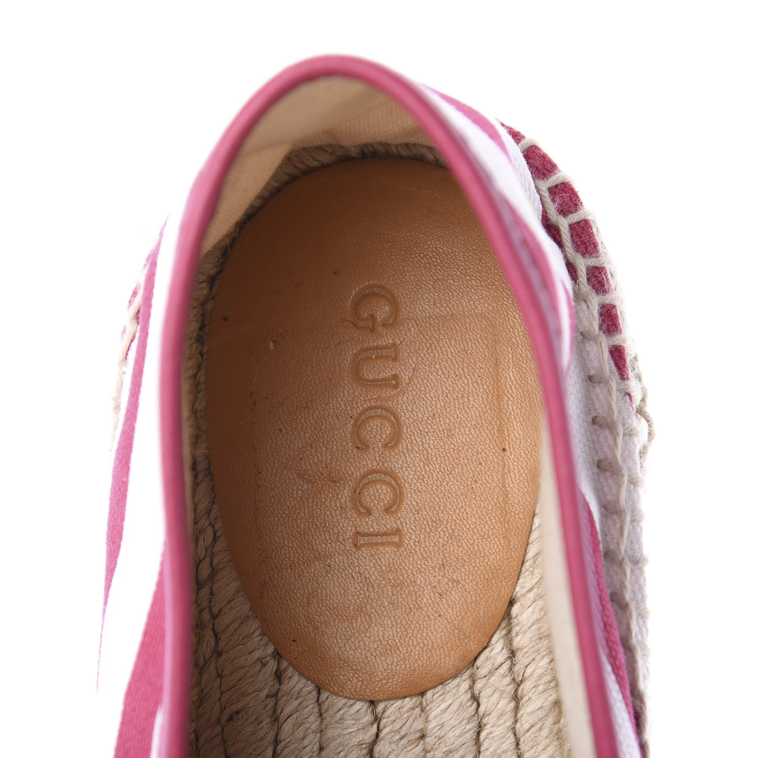 Gucci Canvas Striped Mens Alejandro Espadrilles 10.5 White Peonia Flower 6 of 9