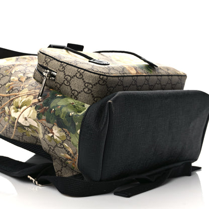 Gucci GG Supreme Monogram Blooms Medium Single Buckle Backpack Beige New Military Black 8 of 12