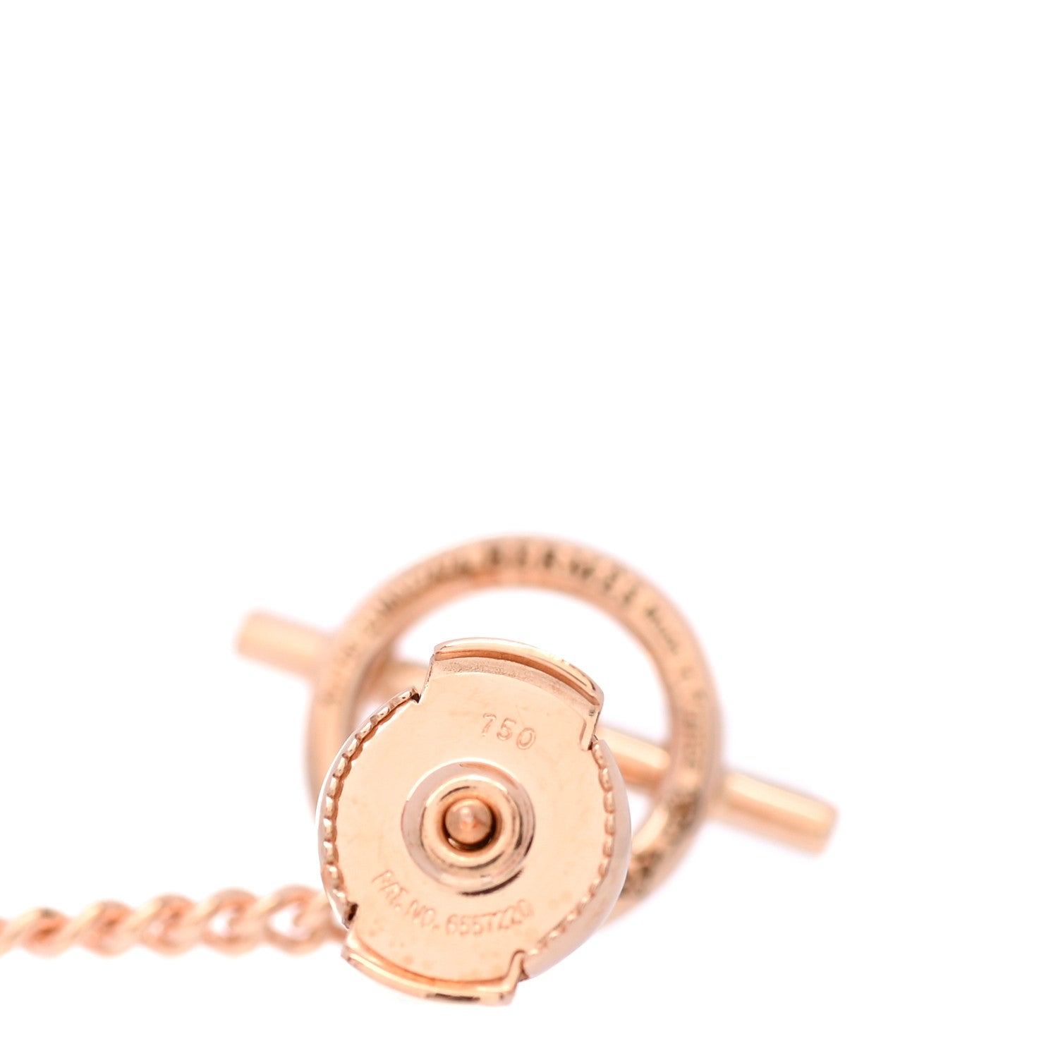 Hermes 18K Rose Gold Echappee Asymmetric Earrings 5 of 6