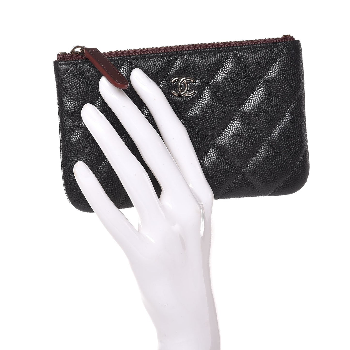 Caviar Quilted Small Cosmetic Case Black
