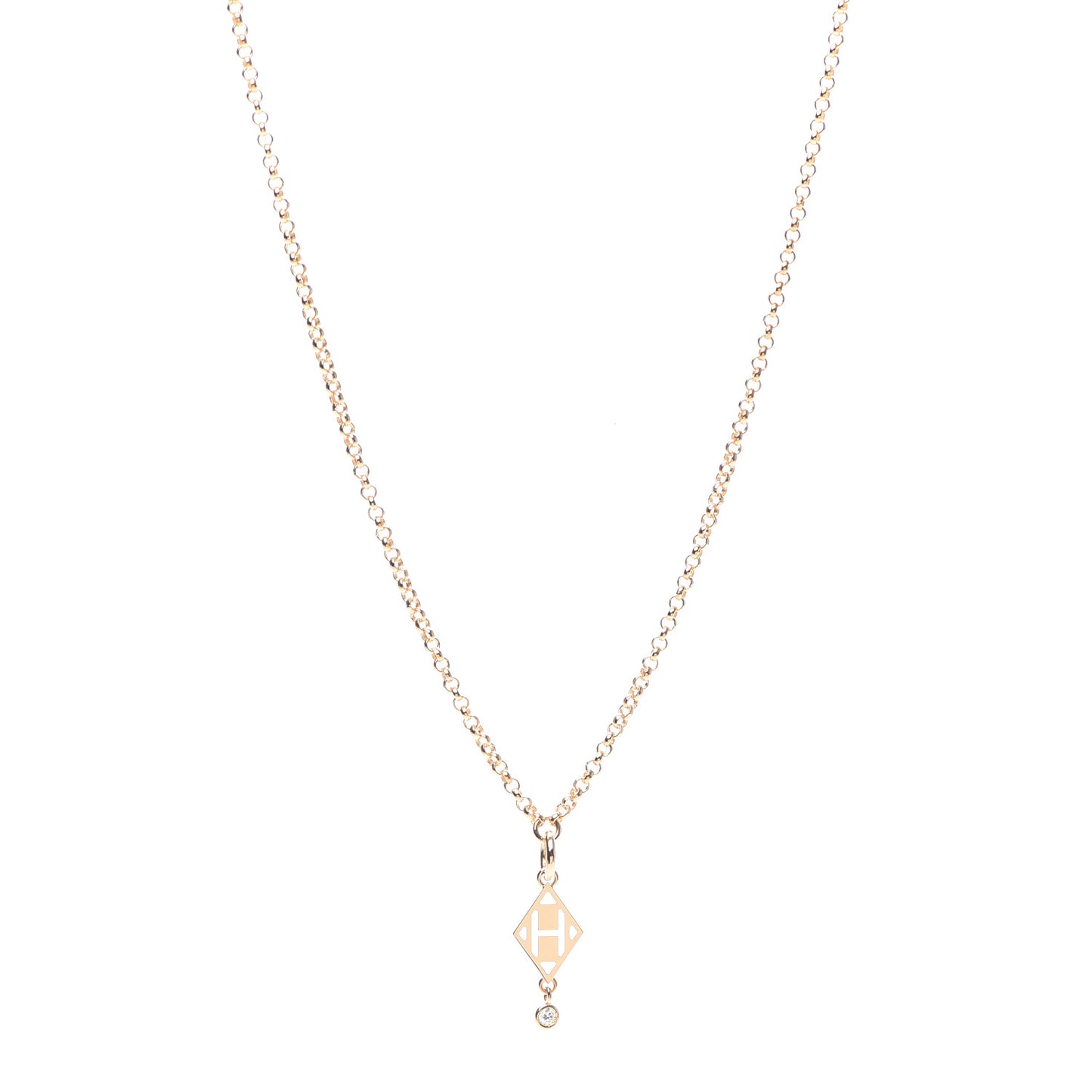 18K Rose Gold Diamond Gambade Pendant Necklace