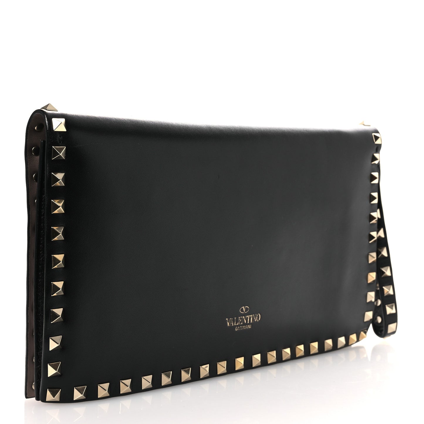 Nappa Rockstud Wristlet Clutch Black