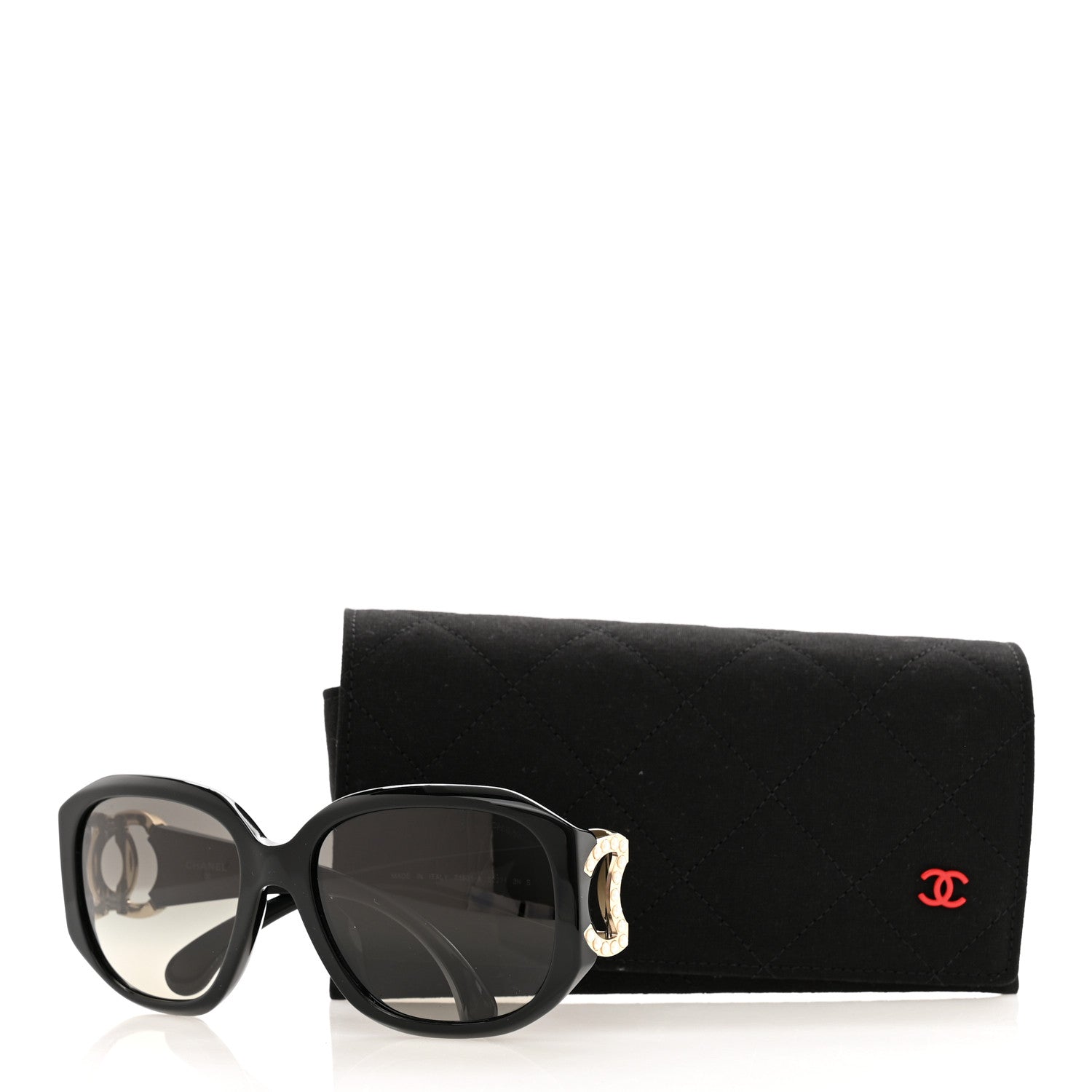 Chanel Acetate Pearl CC Square Sunglasses 71501-A Black 7 of 7