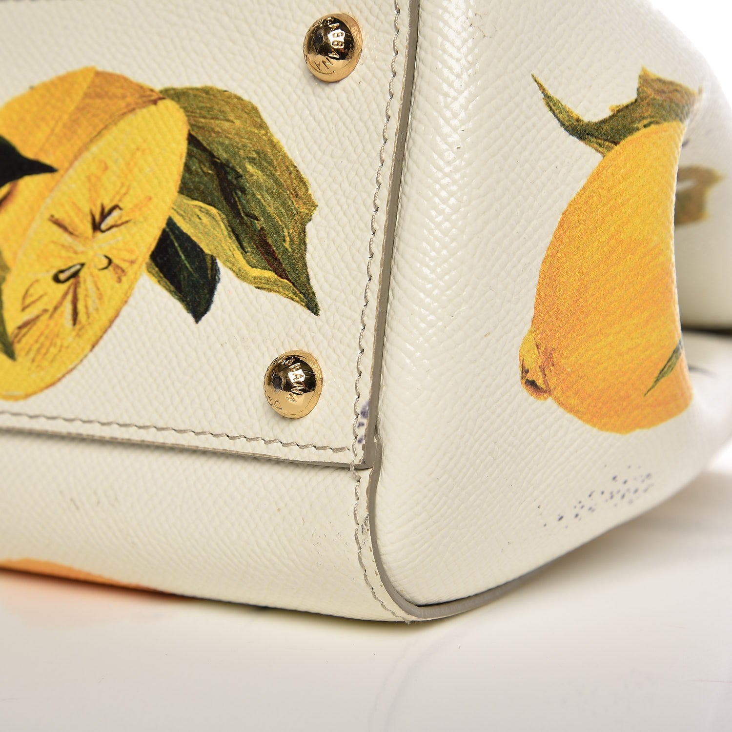 Dolce & Gabbana Dauphine Lemon Print Medium Miss Sicily Satchel White 9 of 12