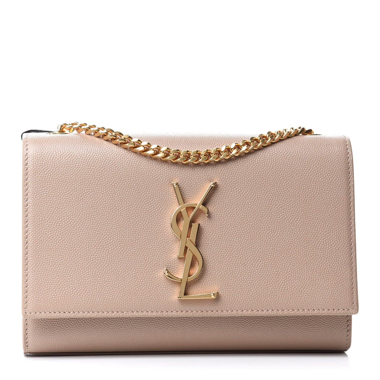Saint Laurent Grain De Poudre Small Monogram Kate Satchel Dark Beige 1 of 10