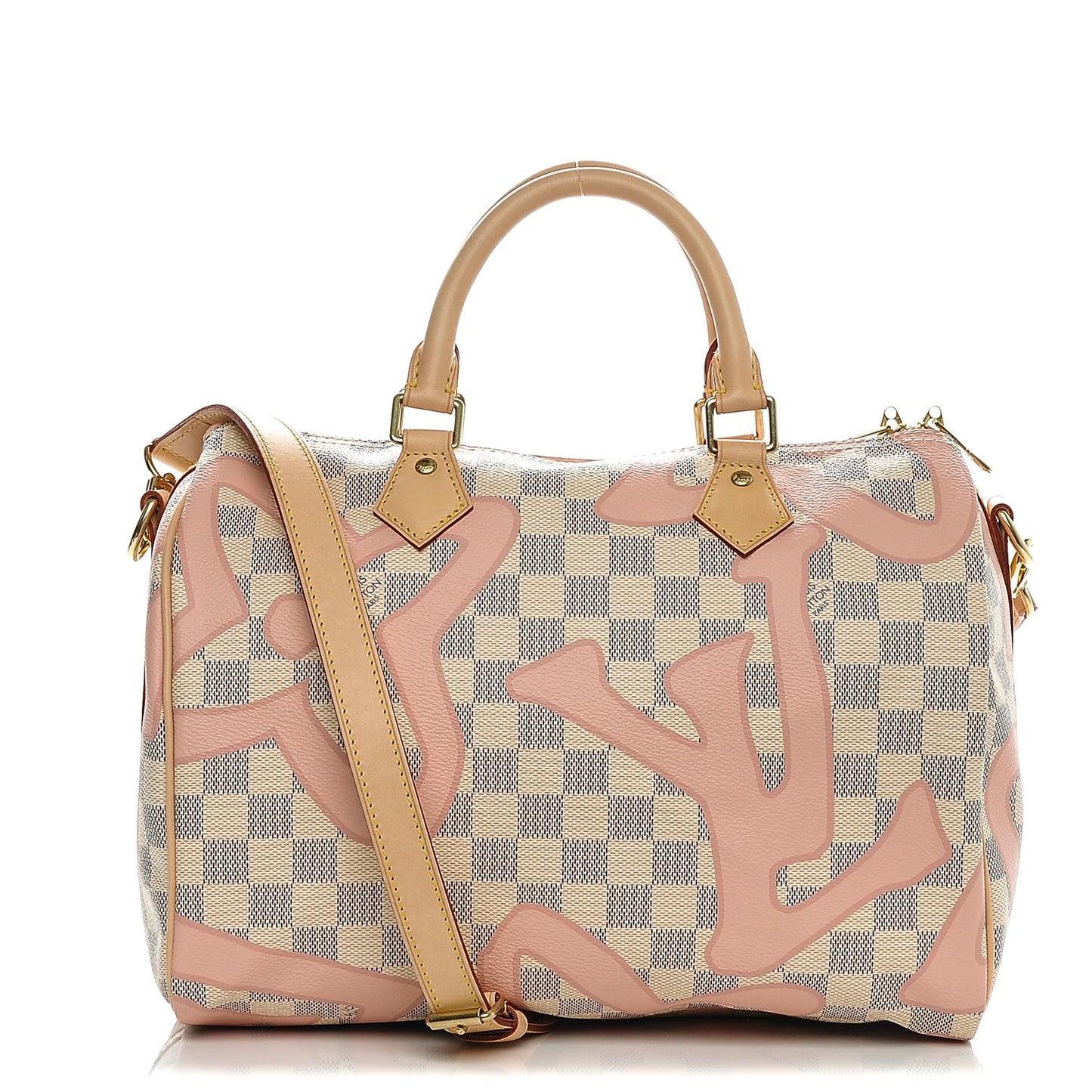 Damier Azur Tahitienne Speedy Bandouliere 30 Rose Ballerine